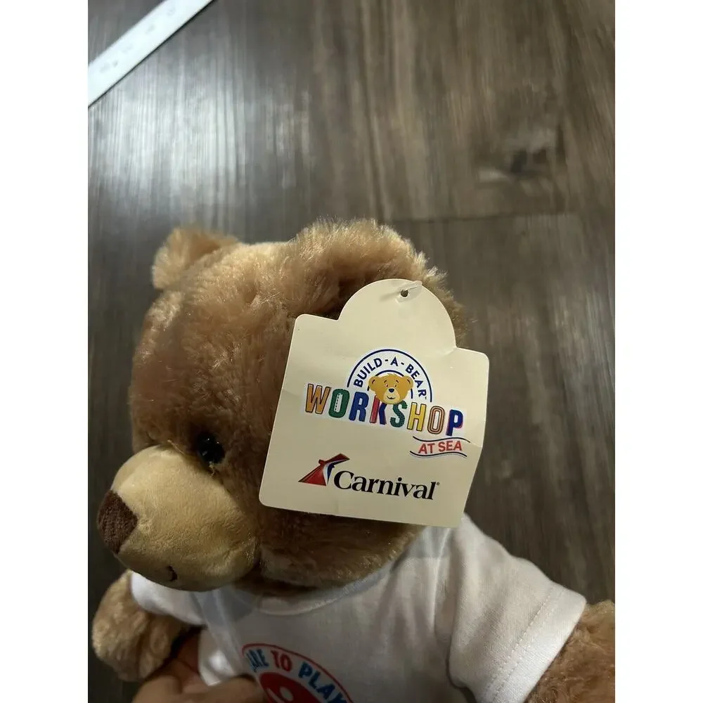 NEW Build A‎ Bear Carnival Cruise Ship Plush Logo Brown Bear Stuffed Animal